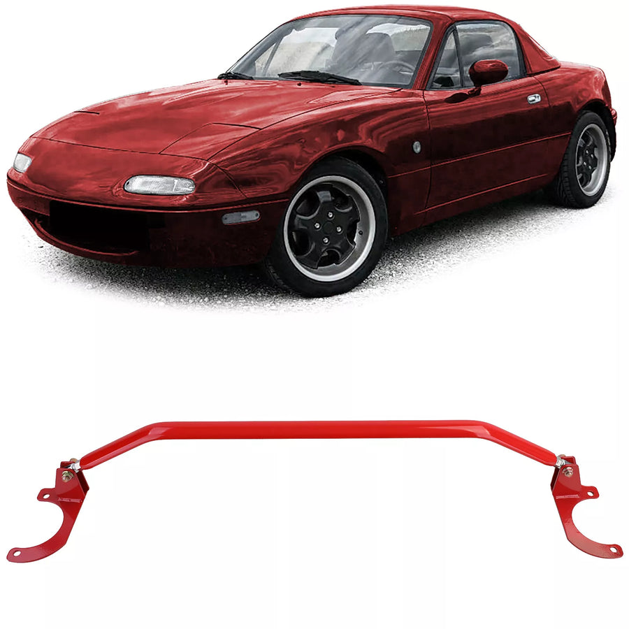 Barra alluminio rossa anteriore 3 pezzi regolabile per Mazda MX5 NA NB 89-00