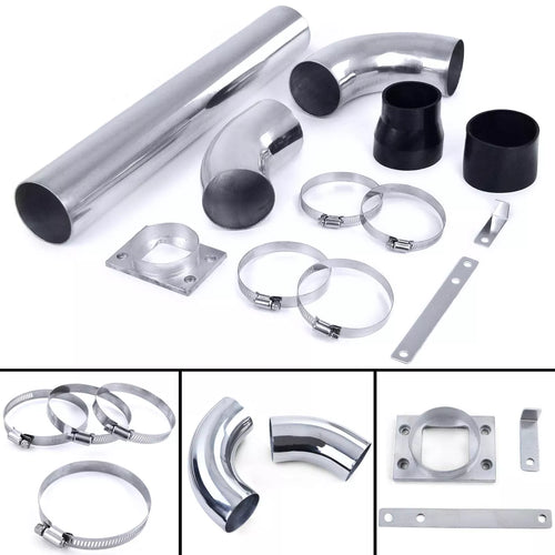 Kit tubi aspirazione power alluminio lucido universale per filtro aria sportivo