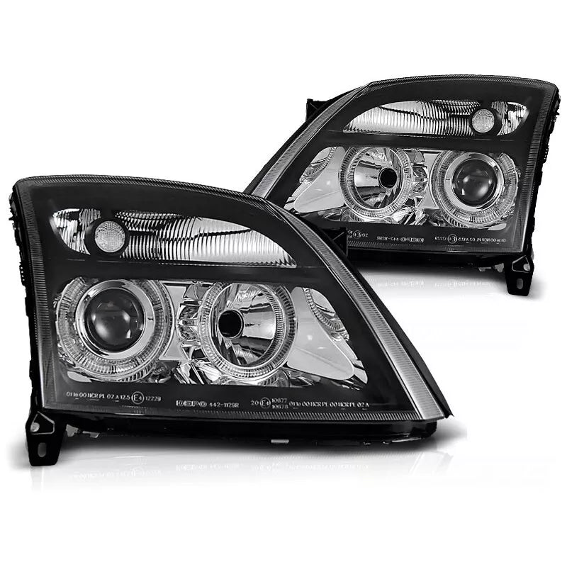 Fari Angel Eyes LED Nero per Opel Vectra C/Signum 02-05
