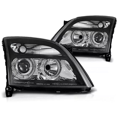 Fari Angel Eyes LED Nero per Opel Vectra C/Signum 02-05