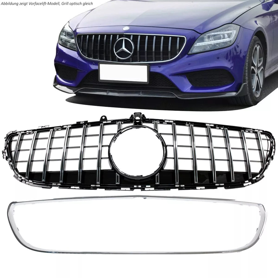 Griglia cromata per Mercedes CLS W218 mopf 14-18 Sport-Panamericana GT