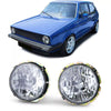 Faro proiettore vetro trasparente H4 cromato per Vw Golf 1 74-83 Cabrio 83-93