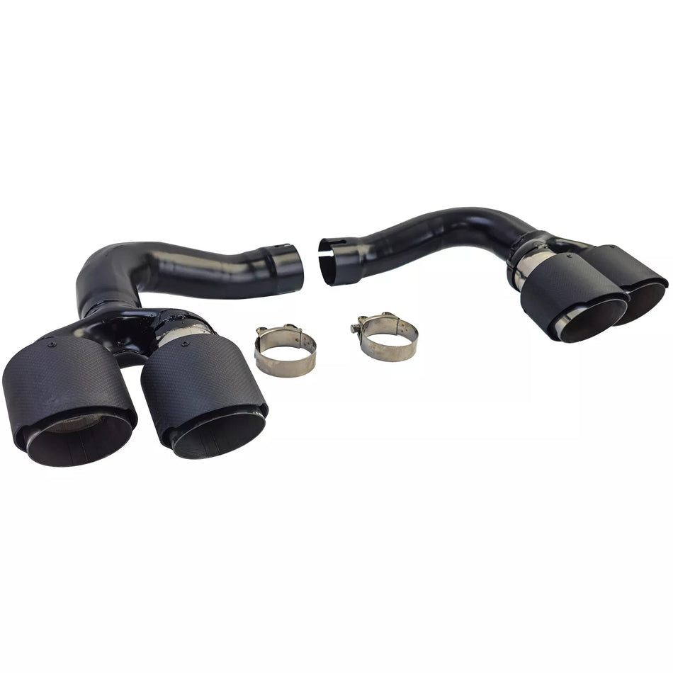 terminali doppio tubo carbonio adatti, per BMW X6 E71 08-14 Diesel 30d 40d