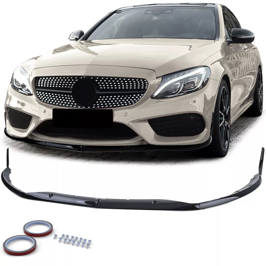 Lama Anteriore Sport Look Nero Lucido per Mercedes C W205 S205 14-18