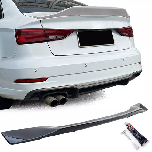 Spoiler posteriore Ducktail nero lucido per Audi A3 8V 12-20 berlina