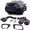 terminali doppio tubo carbonio adatti per BMW X6 E71 08-14 Diesel 30d 40d