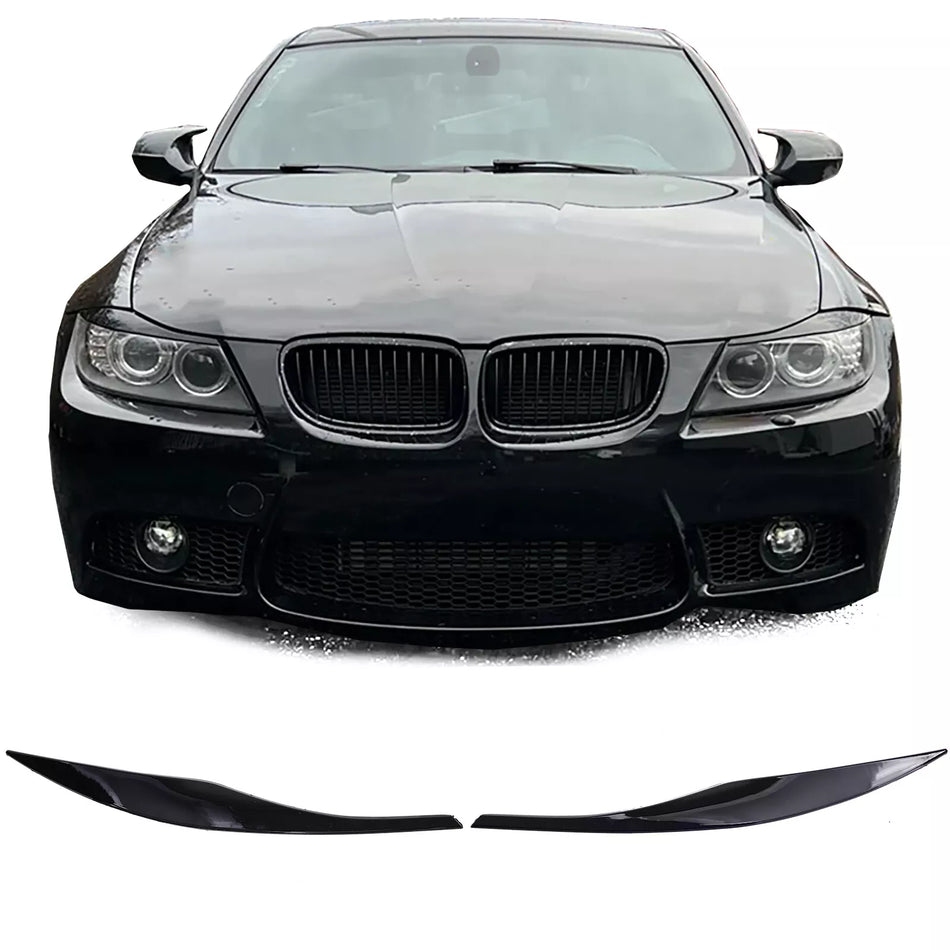 Parafanghi brutto sguardo nero lucido adatto, per BMW Serie 3 E90 E91 05-12