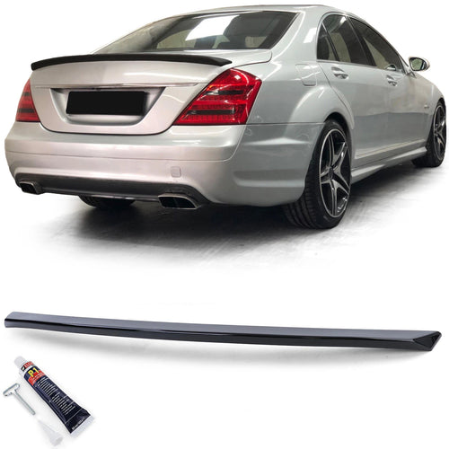 Spoiler posteriore labbro Nero + ABE per Mercedes Classe S W221 05-09