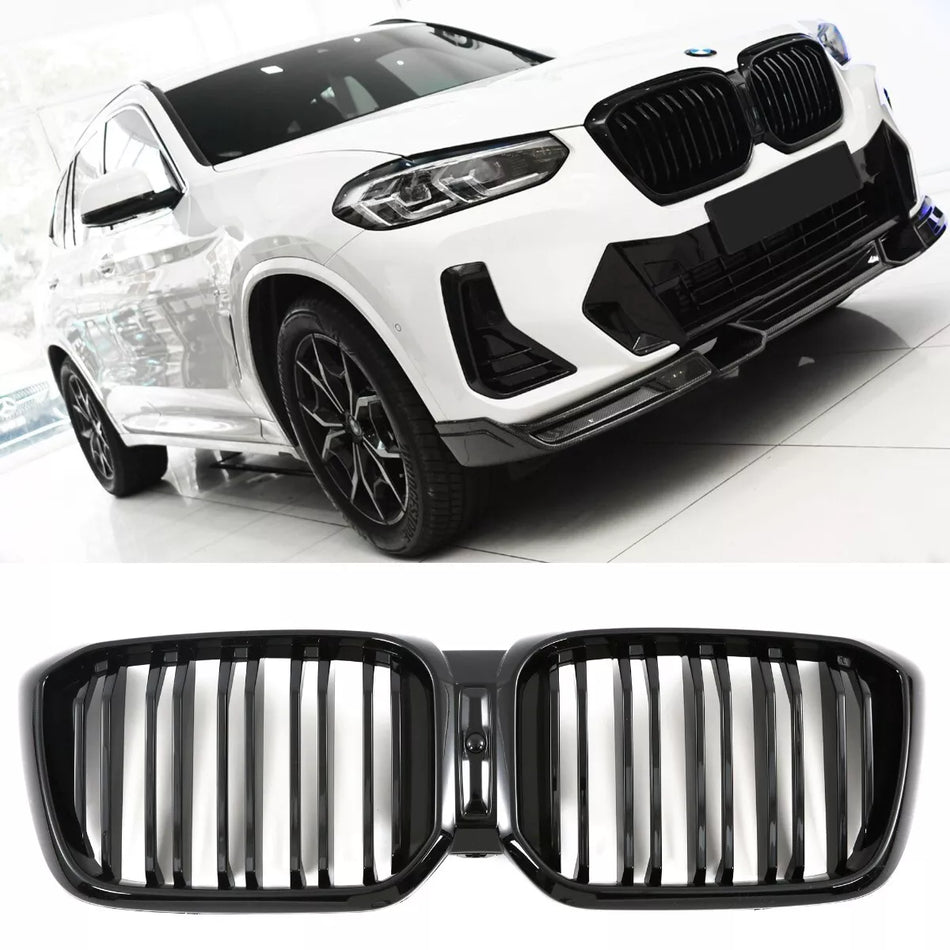 per BMW X3 X4 G01 G02 LCI GRIGLIA RADIATORE LUCIDA NERO