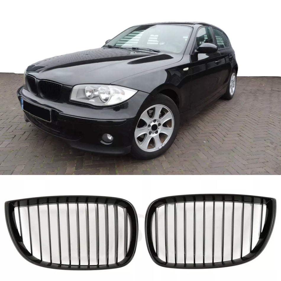per BMW SERIE 1 E87 GRIGLIA RADIATORE NERO LUCIDO 2004-2007
