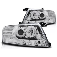 Fari Angel Eyes LED cromati per Mitsubishi Pajero V60 2000-2006