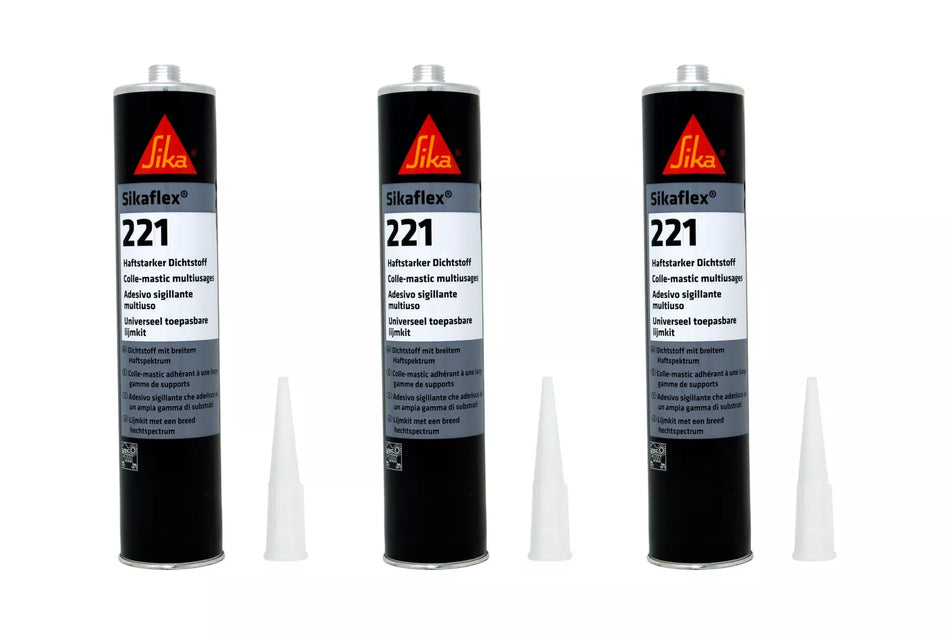 3 sigillante sigillante adesivo cartuccia Sikaflex 221 300 ml grigio acciaio
