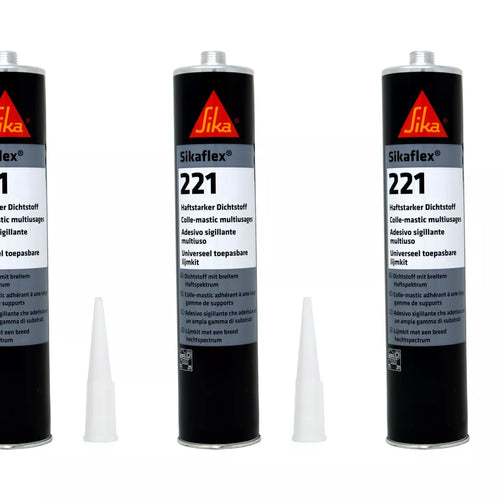 3 sigillante sigillante adesivo cartuccia Sikaflex 221 300 ml grigio acciaio