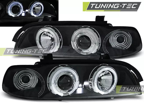 Fari Angel Eyes led Nero alogeno per bmw serie 5 e39 1995 al 2000