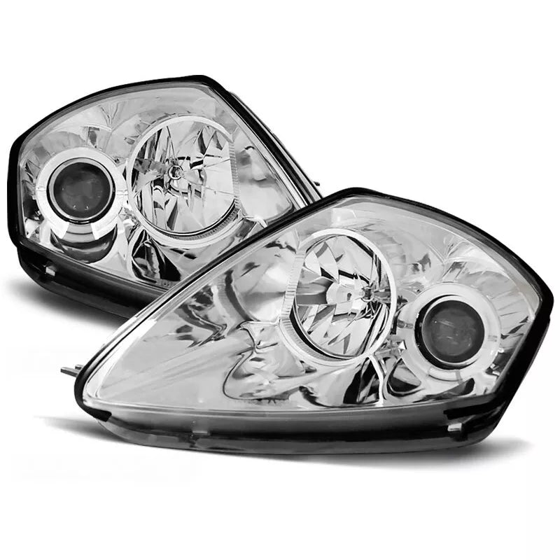 Fari Angel Eyes LED cromati per Mitsubishi Eclipse D50 dalle 00-05
