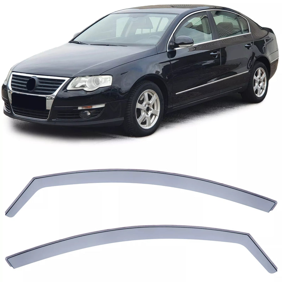Deflettori pioggia antivento nero fumo per VW Passat 3C B6 B7 05-14