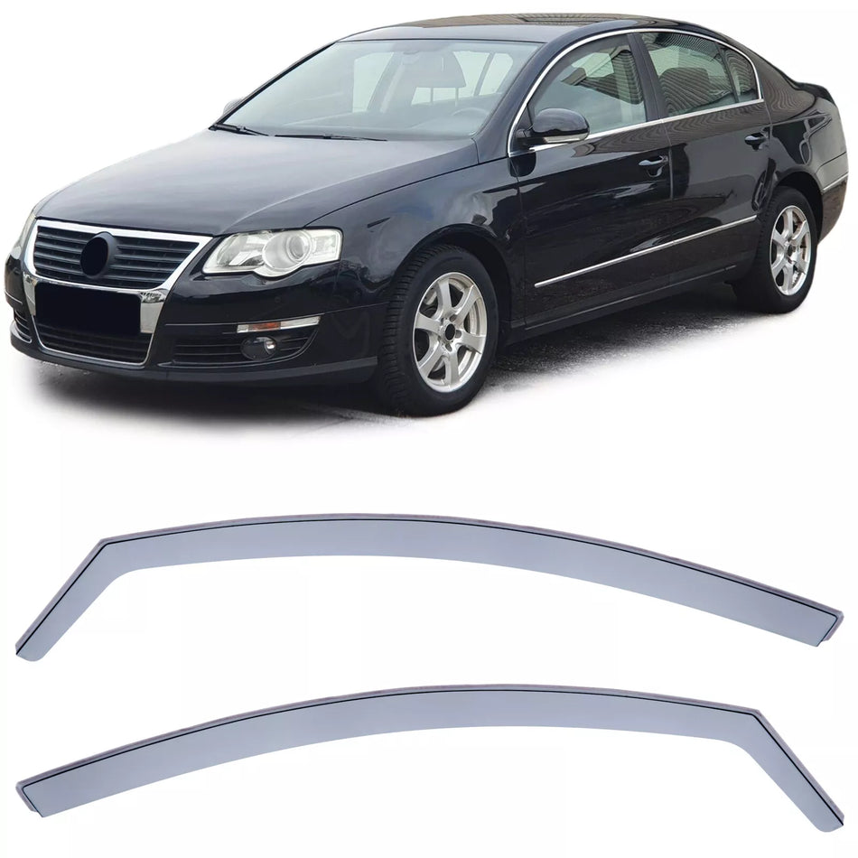 Deflettori pioggia antivento nero fumo per VW Passat 3C B6 B7 05-14