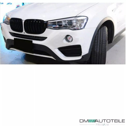 Set Griglia doppia barra griglia anteriore nera lucida per BMW X3 F25 X4 F26