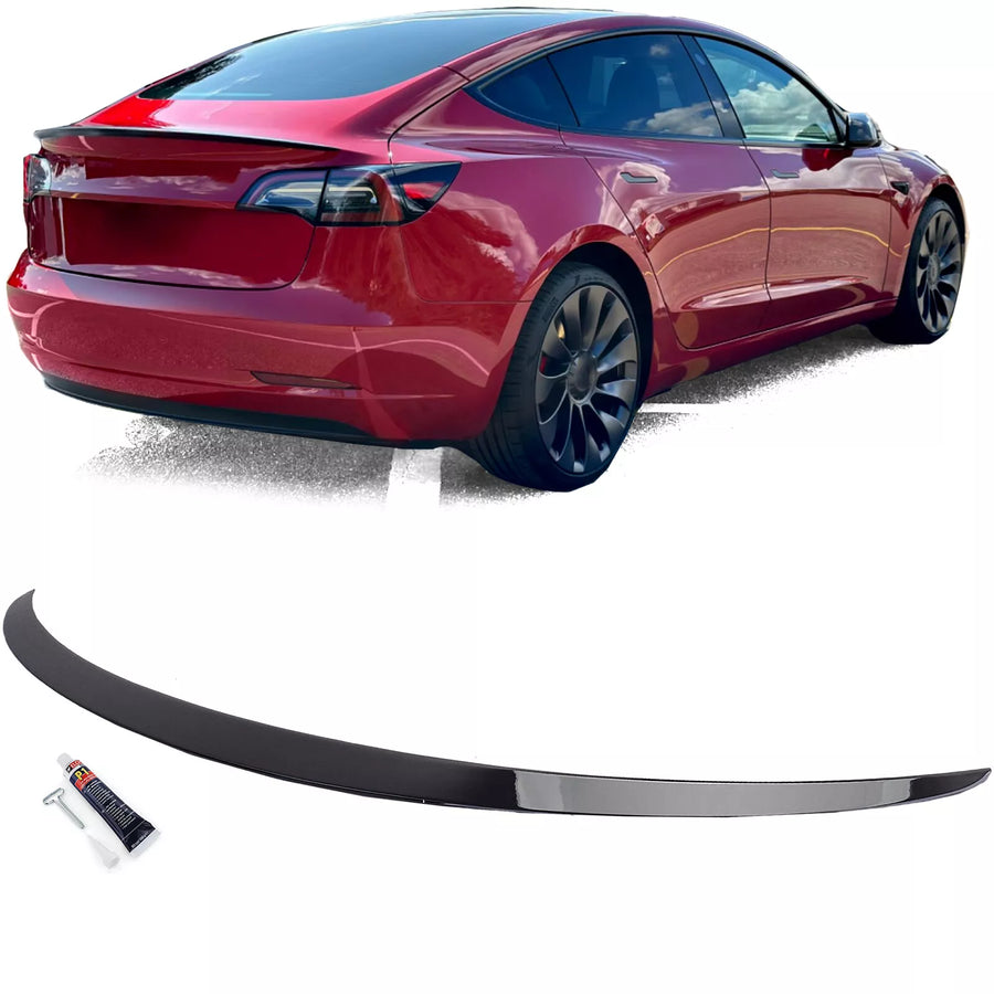 Spoiler posteriore labbro nero lucido per Tesla Model 3 dal 2017