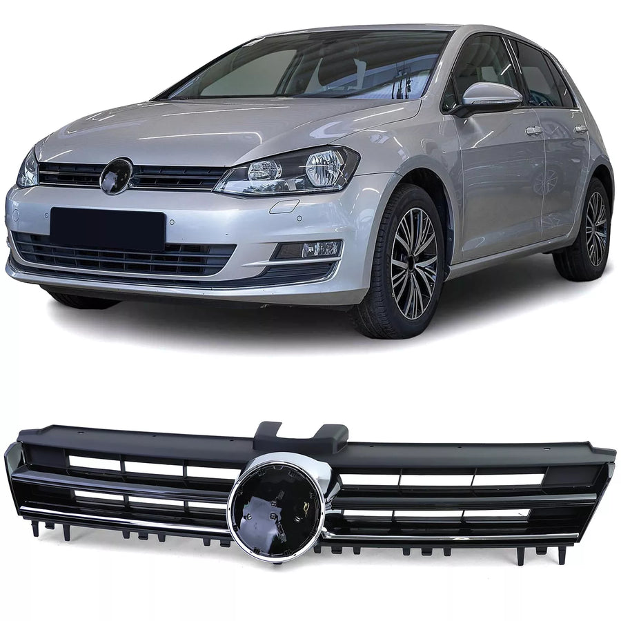 Griglia Sport nera lucida + barra cromata per VW Golf 7 anche GTI 12-17