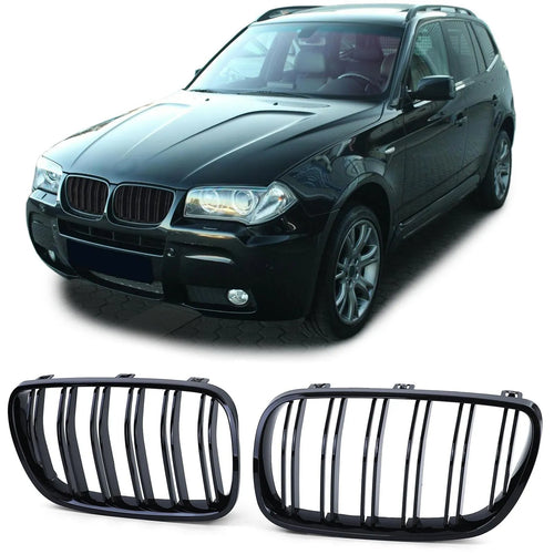 Griglia Sport doppia barra prestazioni lucida adatta per BMW X3 E83 06-11