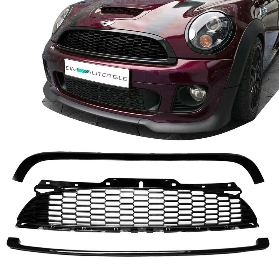 Set 3 pezzi Griglia Nido d' Ape per Mini Cooper R56,R57,R58,R59 (2006-2015) Nero