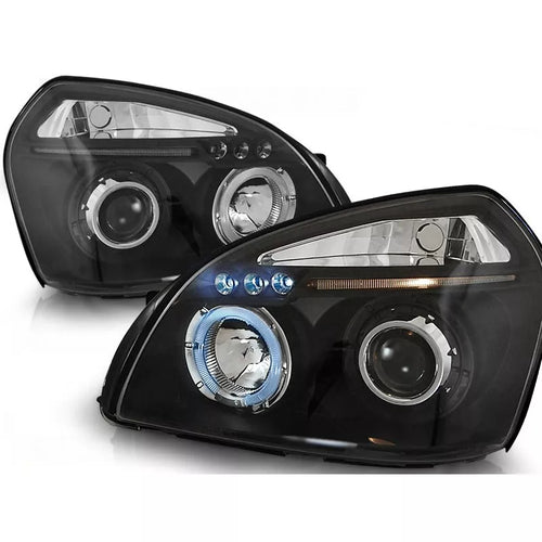 Fari Angel Eyes LED Nero per Hyundai Tucson 2004 - 2010