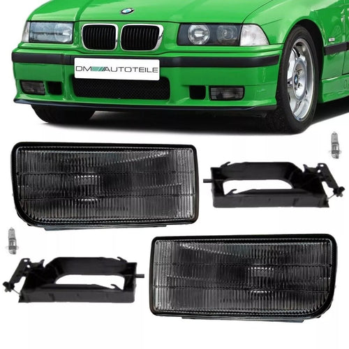 SET FENDINEBBIA SMOKE VETRO FUMO Nero SCANALATO A TUTTE LE BMW E36