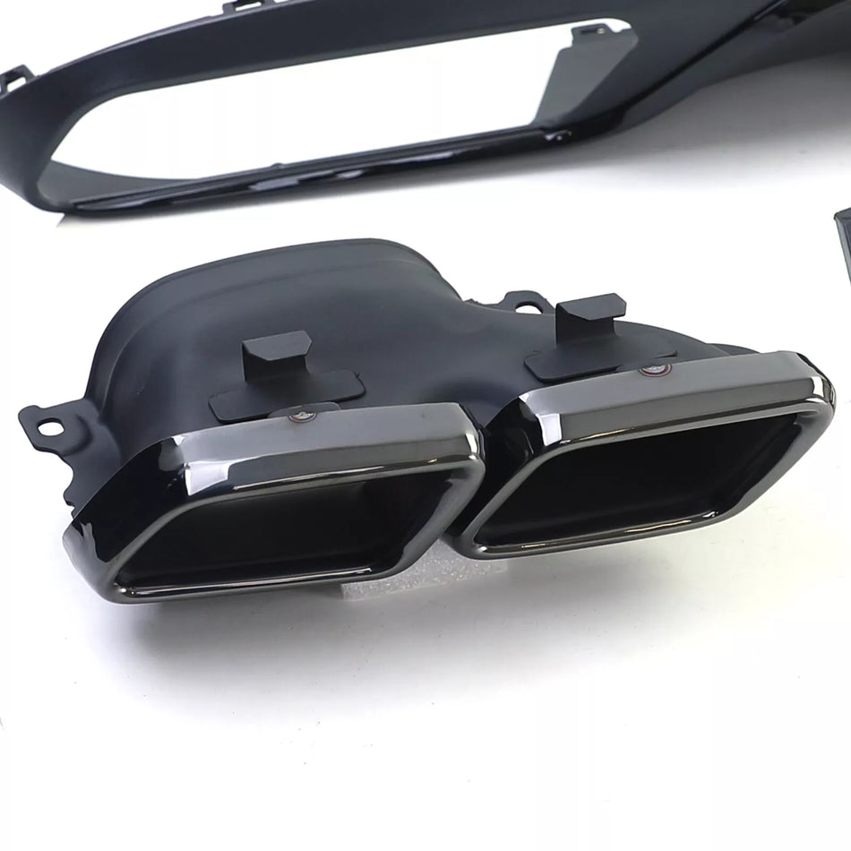 Diffusore Posteriore + Terminali Nero per Mercedes Classe E W213 senza AMG Line