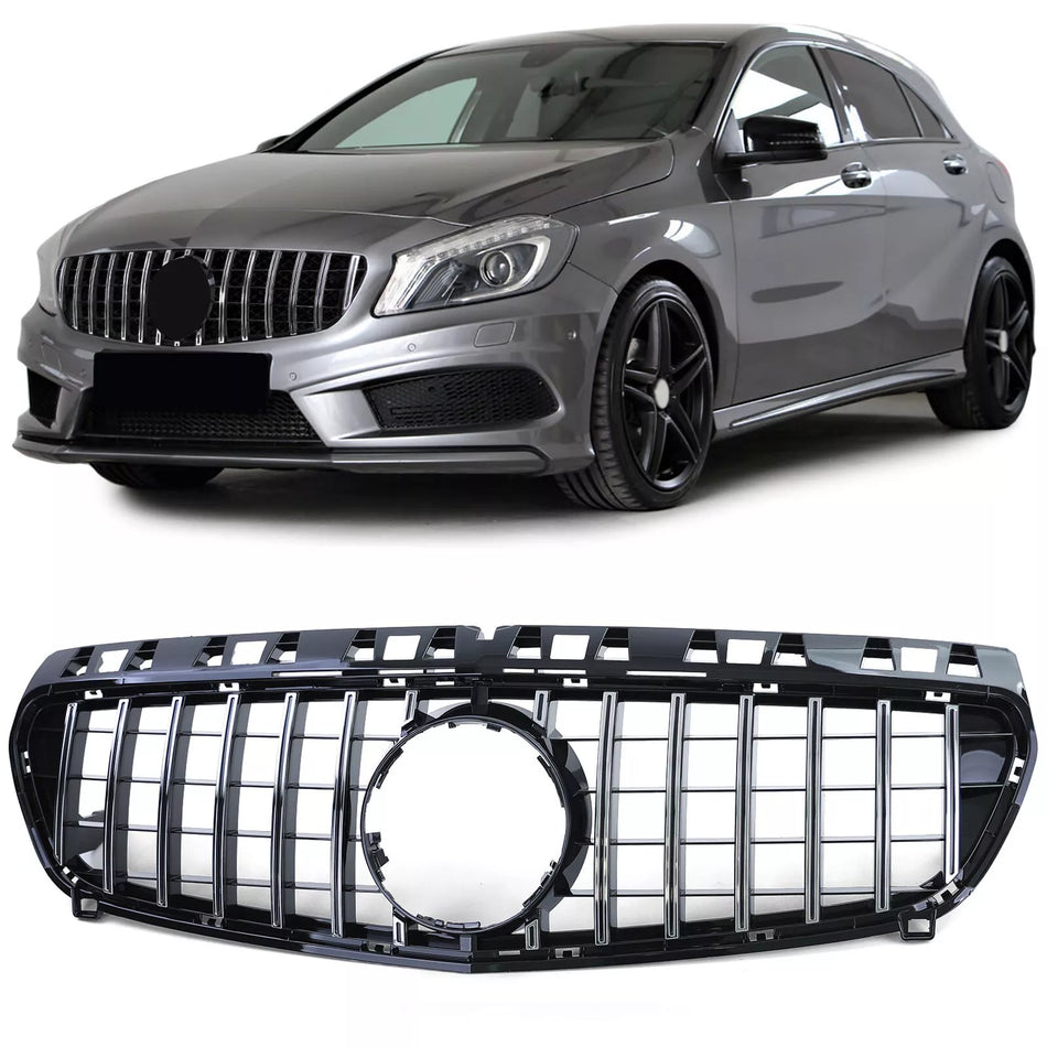 Griglia Sport Panamerica NERO Lucido cromata per Mercedes Classe A W176 12-15