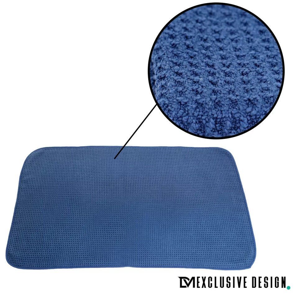 1x DM-Exclusive Panno Microfibra CRYSTAL STAR BLU Finestra Cromato 60x40