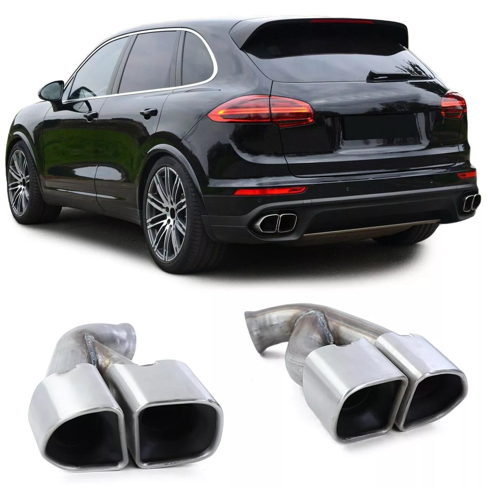 terminali Duplex Turbo Look Acciaio Inox per Porsche Cayenne 92A Facelift 14-17