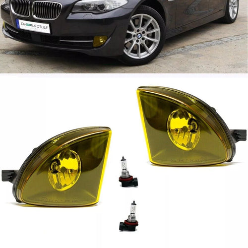 Kit per BMW Serie 5 F10 F11 F07 fendinebbia giallo vetro + serie H8