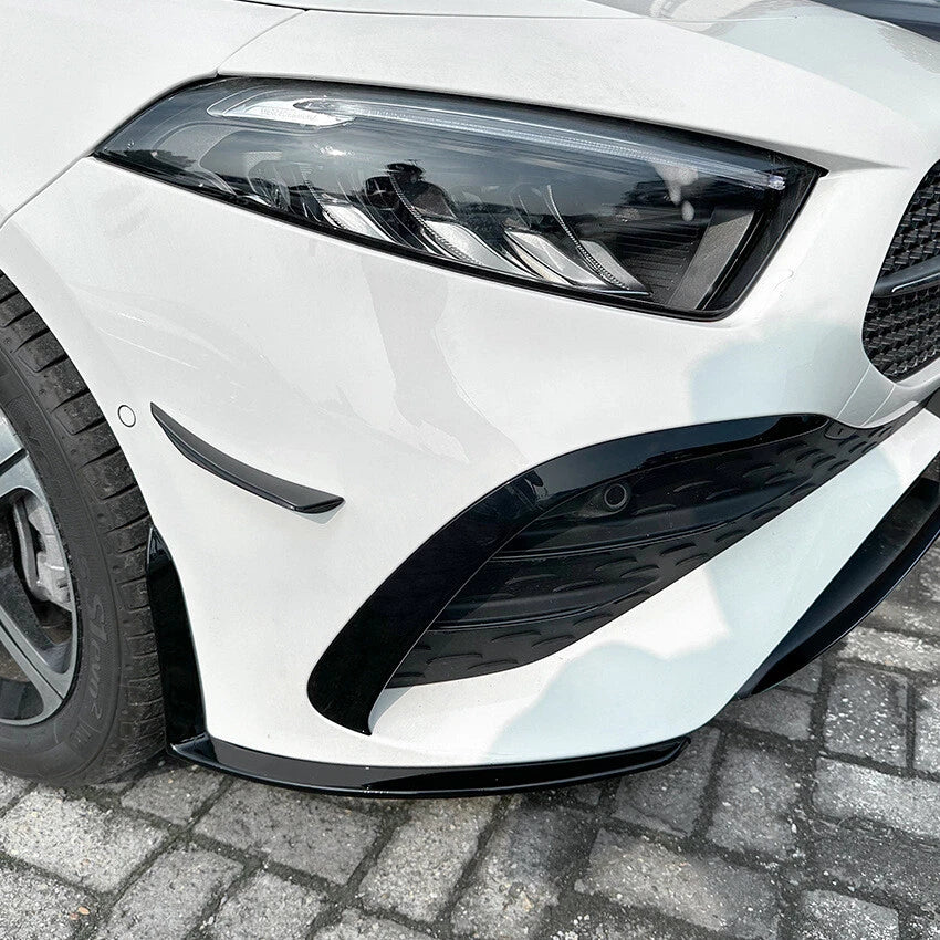 AERO FLAPS SPLITTER NERO anteriore per Mercedes W177 Classe A cura del modello