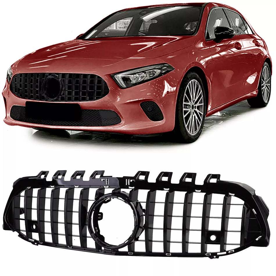 Griglia radiatore sportiva nera lucida per Mercedes Classe A W177 V177 dal 18