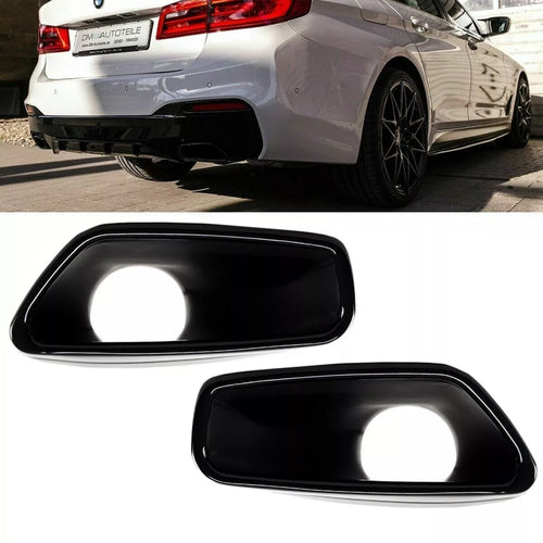 SET MASCHERINE SCARICO TRAPEZIO Nero per BMW Serie 5 G30 G31 solo M 520-540