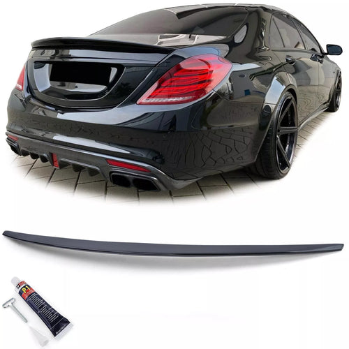 Spoiler posteriore labbro Nero + ABE per Mercedes Classe S W222 13-20