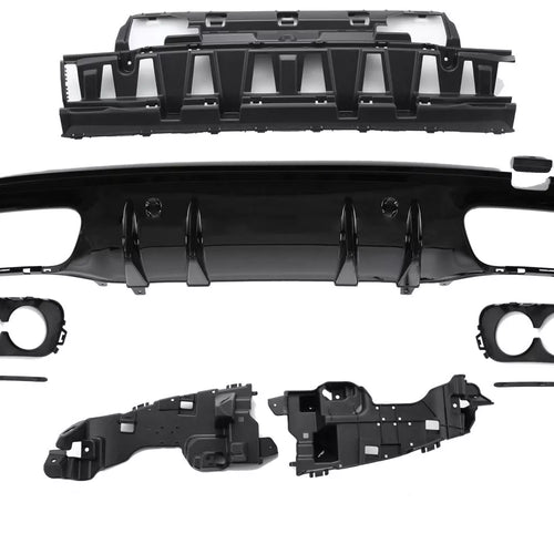 Diffusore + Terminali di Scarico (NERO) per Mercedes W205 S205
