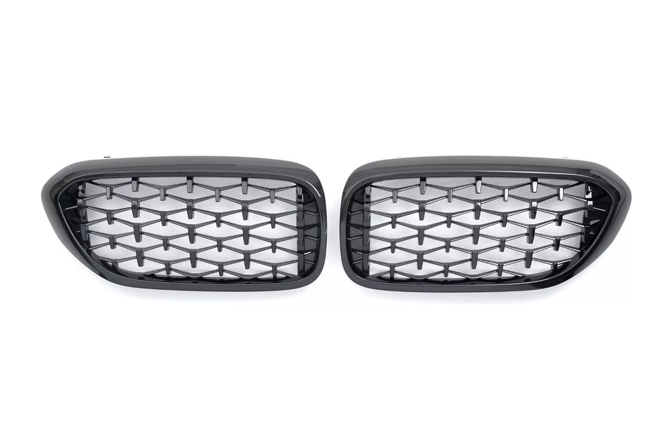 per BMW SERIE 5 G30 G31 GRIGLIA RADIATORE DIAMANTE NERO LUCIDO