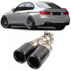Terminale scarico doppio tubo nero lucido per BMW Serie 3 F30 F31 316 318 320