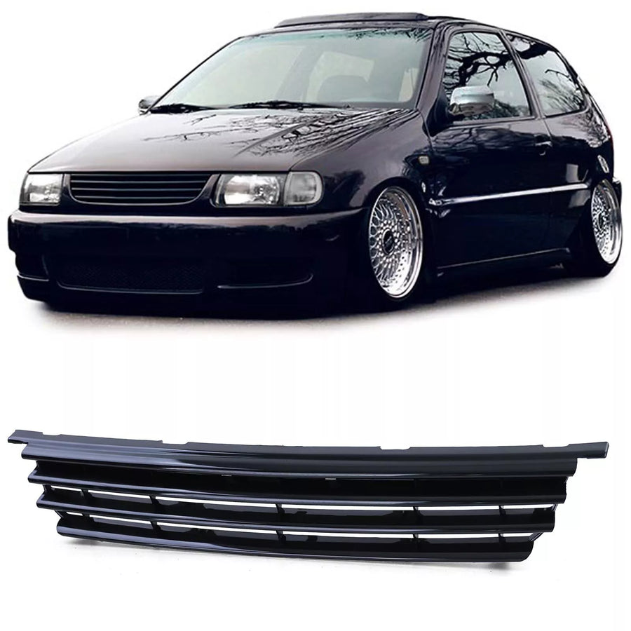 Griglia sportiva griglia radiatore senza emblema nera per VW Polo 6N 94-99