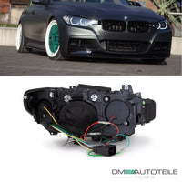 Set Fari Facelift Angel Eyes Nero H7/H1 per BMW F30 F31 anno 11-15