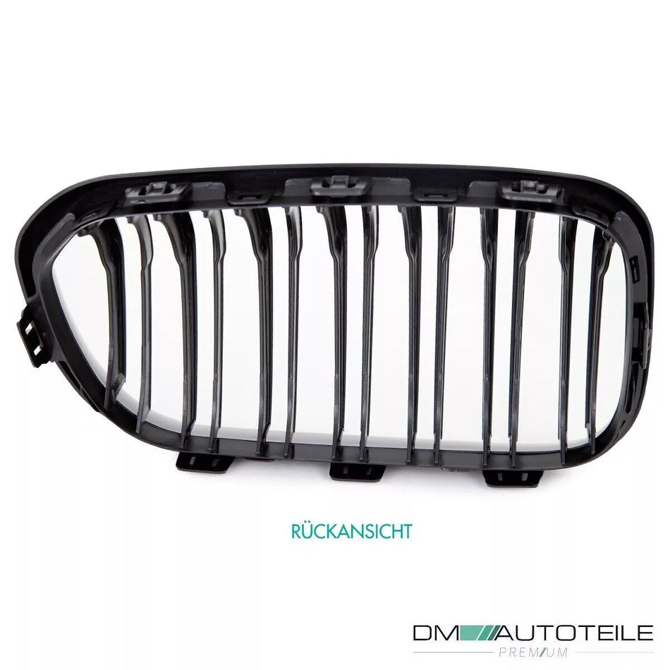 SET Griglia DOPPIA BARRA Nero Lucido per BMW Serie 1 F20 F20 LCI FACELIFT 15>