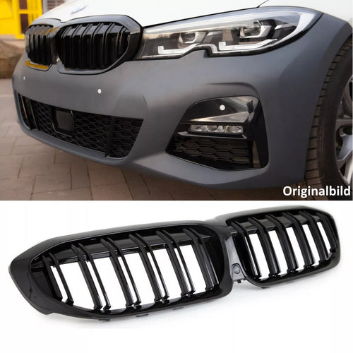 Set Griglia a doppia barra per la BMW Serie 3 G20 G21 Nero Lucido + M