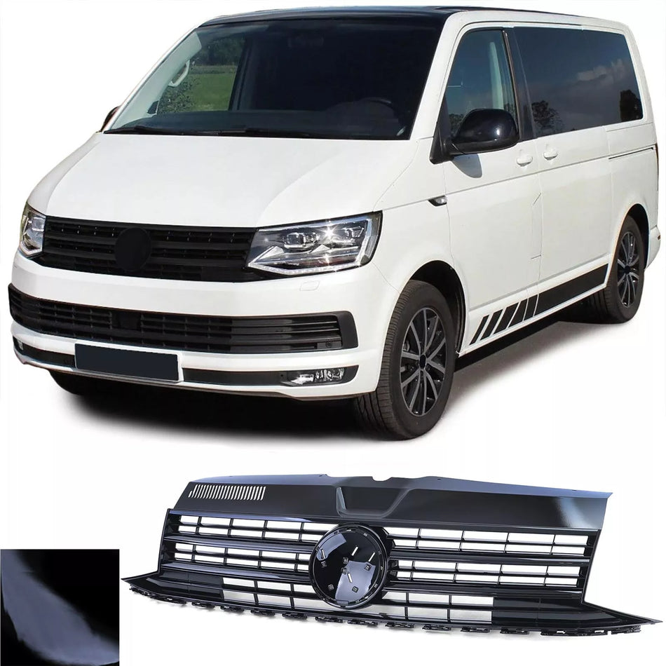 Griglia radiatore nera lucida per emblema per VW T6 Bus Transporter 15-19
