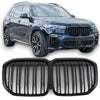 per BMW X7 G07 GRIGLIA RADIATORE DOPPIA BARRA LUCIDA NERO pre-LCI