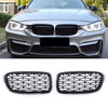 per BMW SERIE 3 F30 F31 SPORT GRIGLIA DIAMANTE LUCIDO NERO