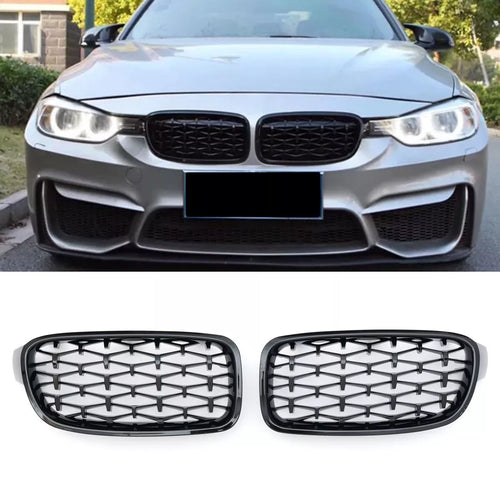 per BMW SERIE 3 F30 F31 SPORT GRIGLIA DIAMANTE LUCIDO NERO