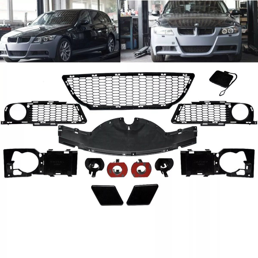 Set accessori completo per paraurti anteriore BMW Serie 3 E90 E91 05-08 M Sport