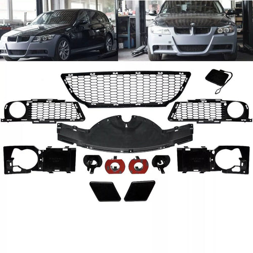 Set accessori completo per paraurti anteriore BMW Serie 3 E90 E91 05-08 M Sport